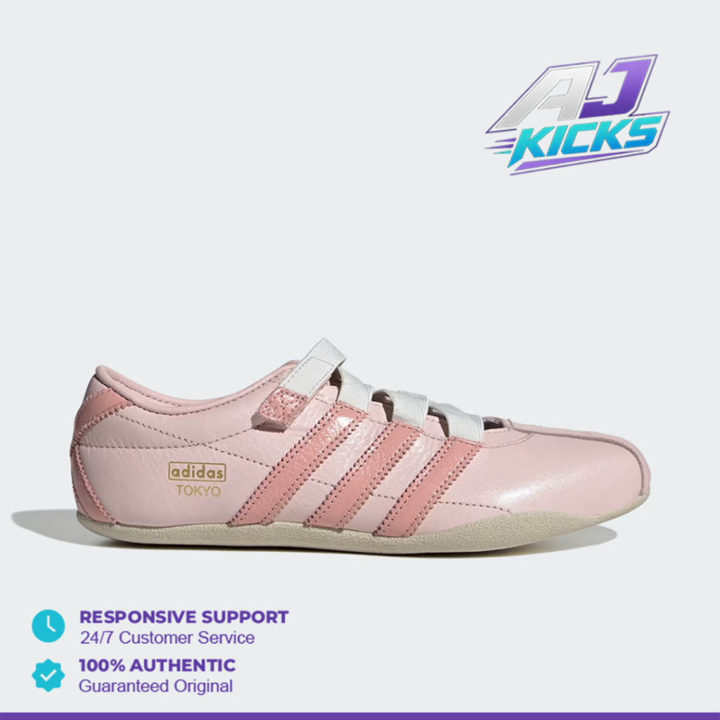 AJ Kicks - Sepatu Adidas Tokyo Mary Jane Sandy Pink White Women Casual Sneakers Wanita Sepatu Kasual