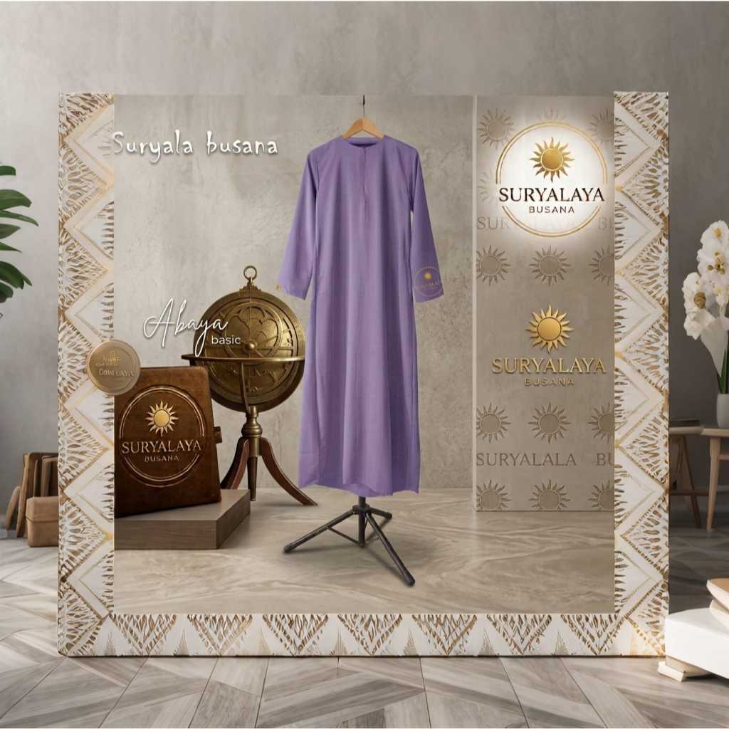 Suryalaya Busana - Abaya Polos Basic Premium / Gamis Wanita Simpel Chic