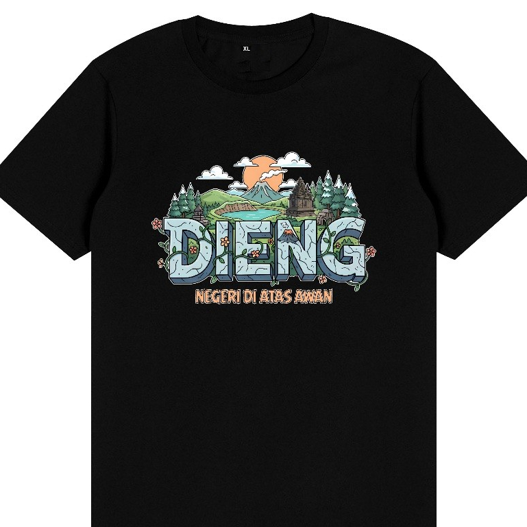 KAOS SOUVENIR OLEH OLEH DIENG BAHAN KATUN KAOS DIENG PLATEAU