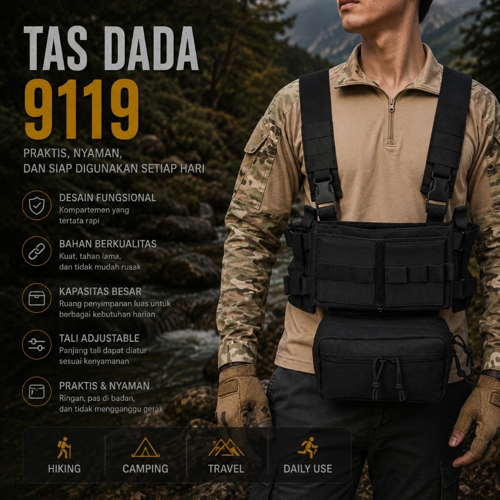 Rompi Micro Tas dada rompi dada tas velcro rompi tactical