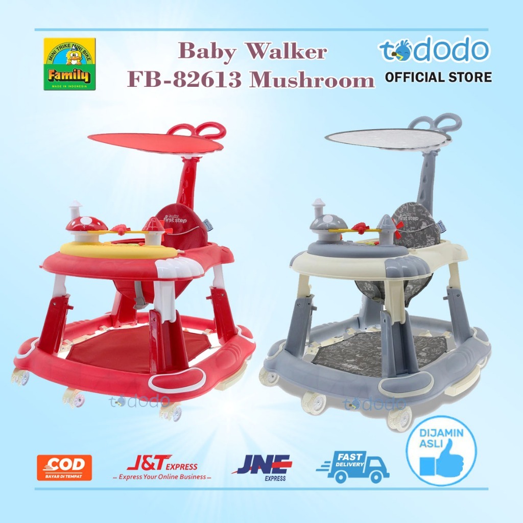 Alat Bantu Berjalan Kereta Dorong Bayi Baby Walker Family My First Step FB-82613 Mushroom