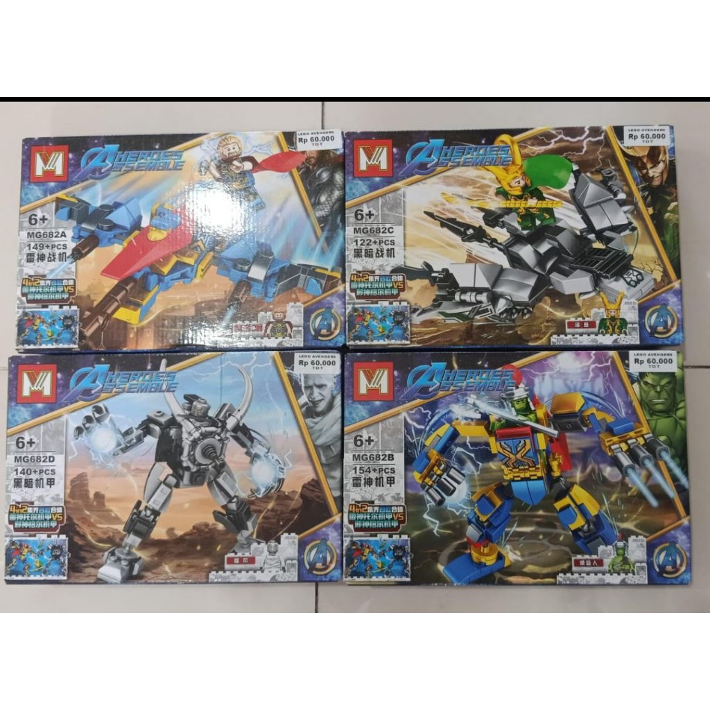 Mainan Blok Lego Avengers Assemble MG682A MG682C MG682B MG682D robot transformable 6+