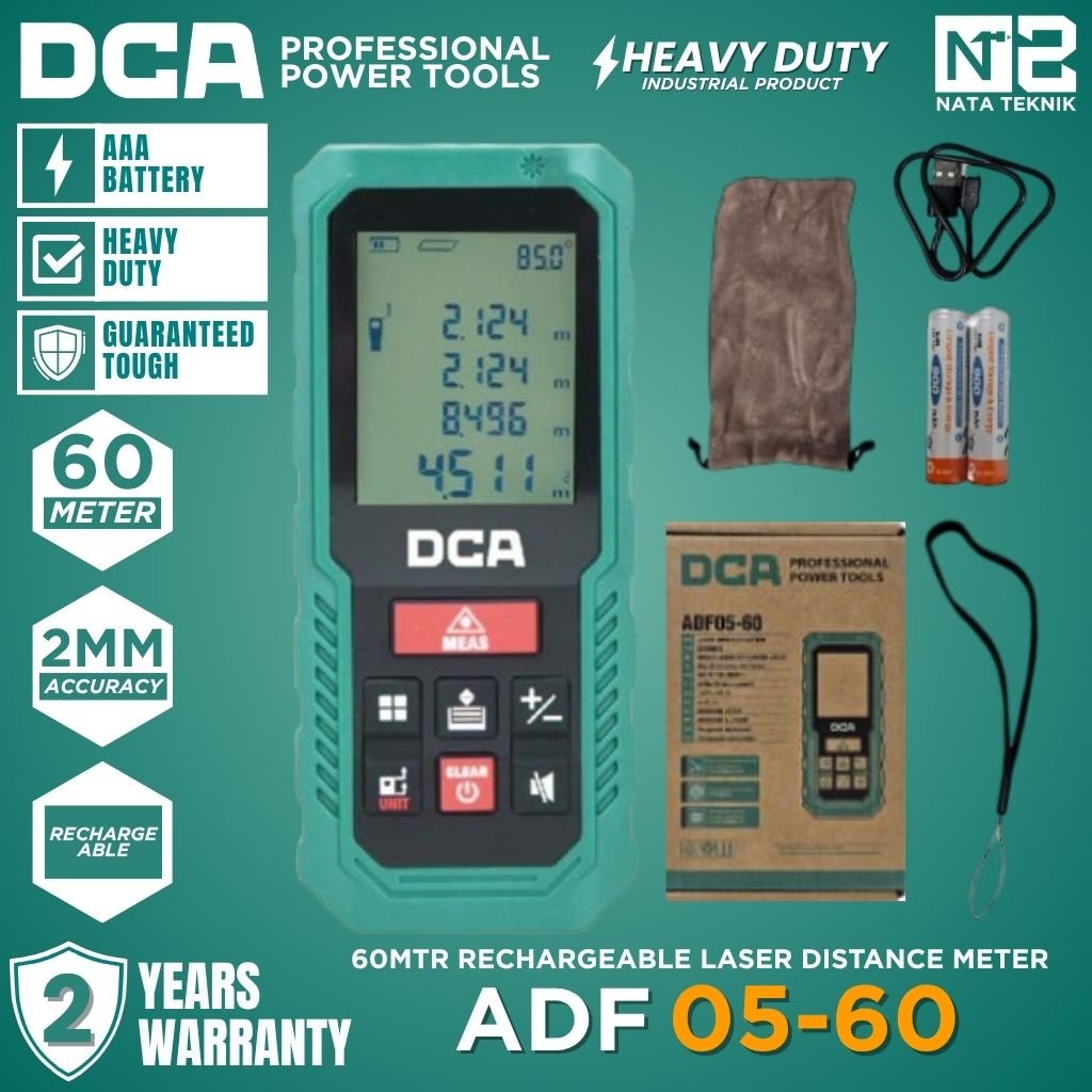 Meteran Laser 60 Meter DCA ADF05-60 Laser Distance Meter 60M DCA