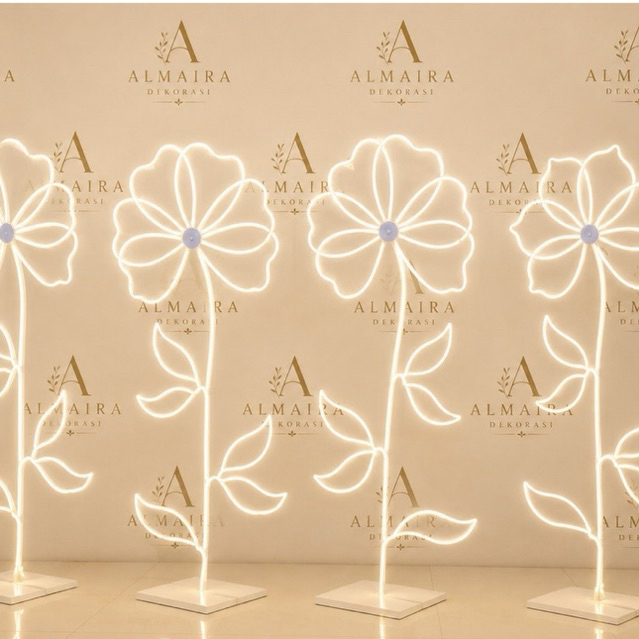 Lampu Bunga LED Dekorasi Wedding | Lampu Hias Jalan Pelaminan Pernikahan | Lampu Aisle Wedding Estet
