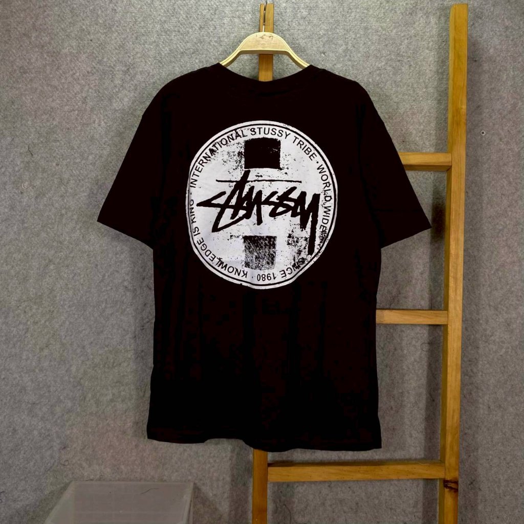 KAOS T-SHIRT STREETWEAR WORLDWIDE TRIBE KNOWLEDGE IS KING HITAM