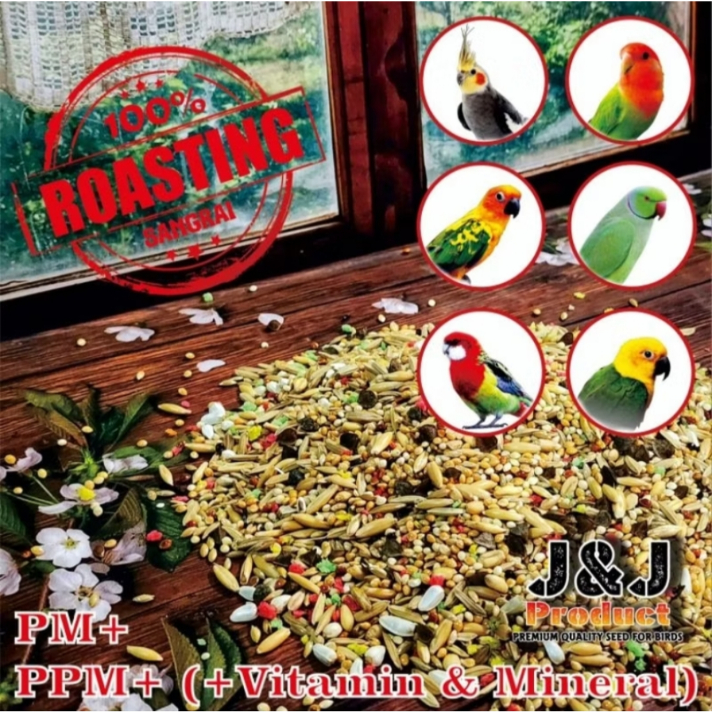 PAKAN BURUNG (PPM+) 1 KG PARROT PHARMACY MIX PLUS PRODUK J&J VITAMIN PARROT