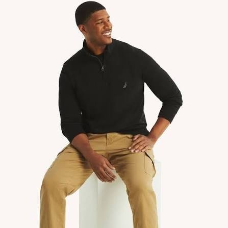 NTC4 - Sweater Rajut Nautica Half Zipper Pique Fleece - New Original Branded