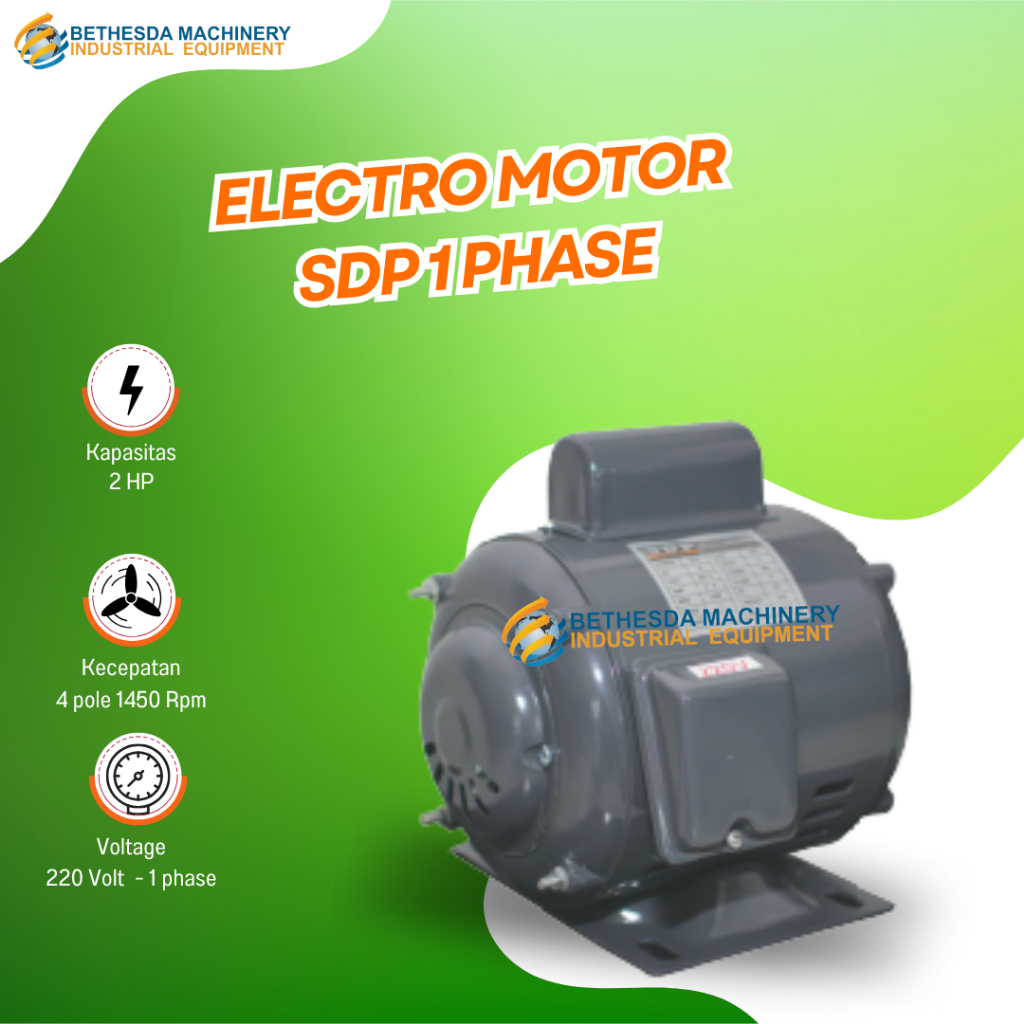 electro motor 2 hp 3 hp SDP - dinamo penggerak 1 phase 1450 Rpm