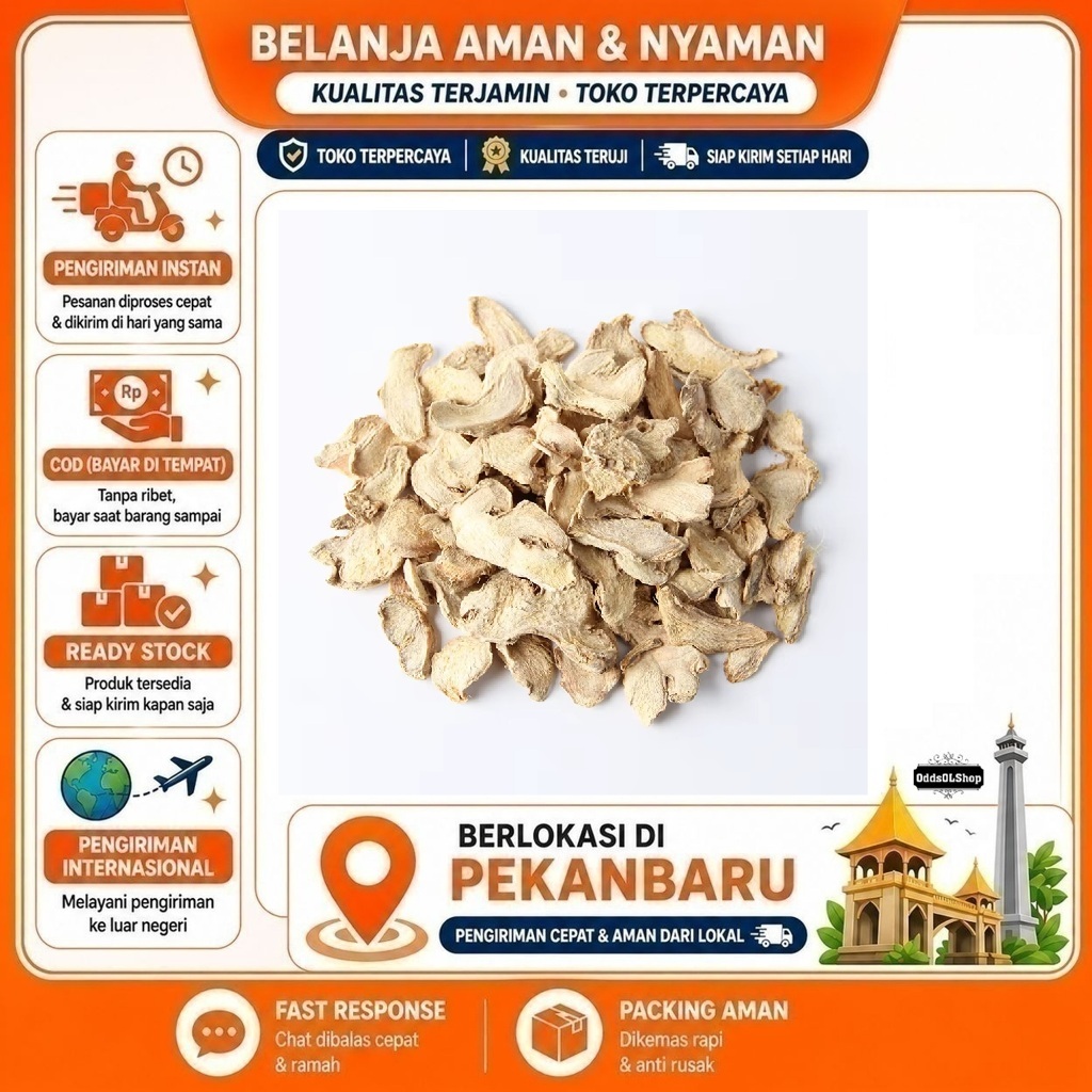 Serpihan Jahe Kering / Potongan Jahe Kering / Irisan / Slice of Dried Ginger / Dried Ginger Flakes