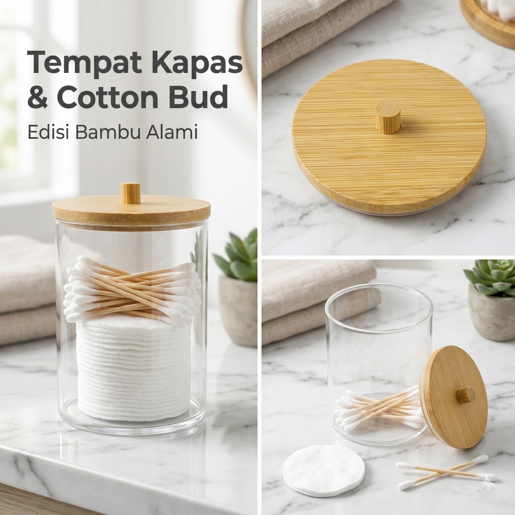 Tempat Kapas Cotton Bud Plastik Make Up Organizer