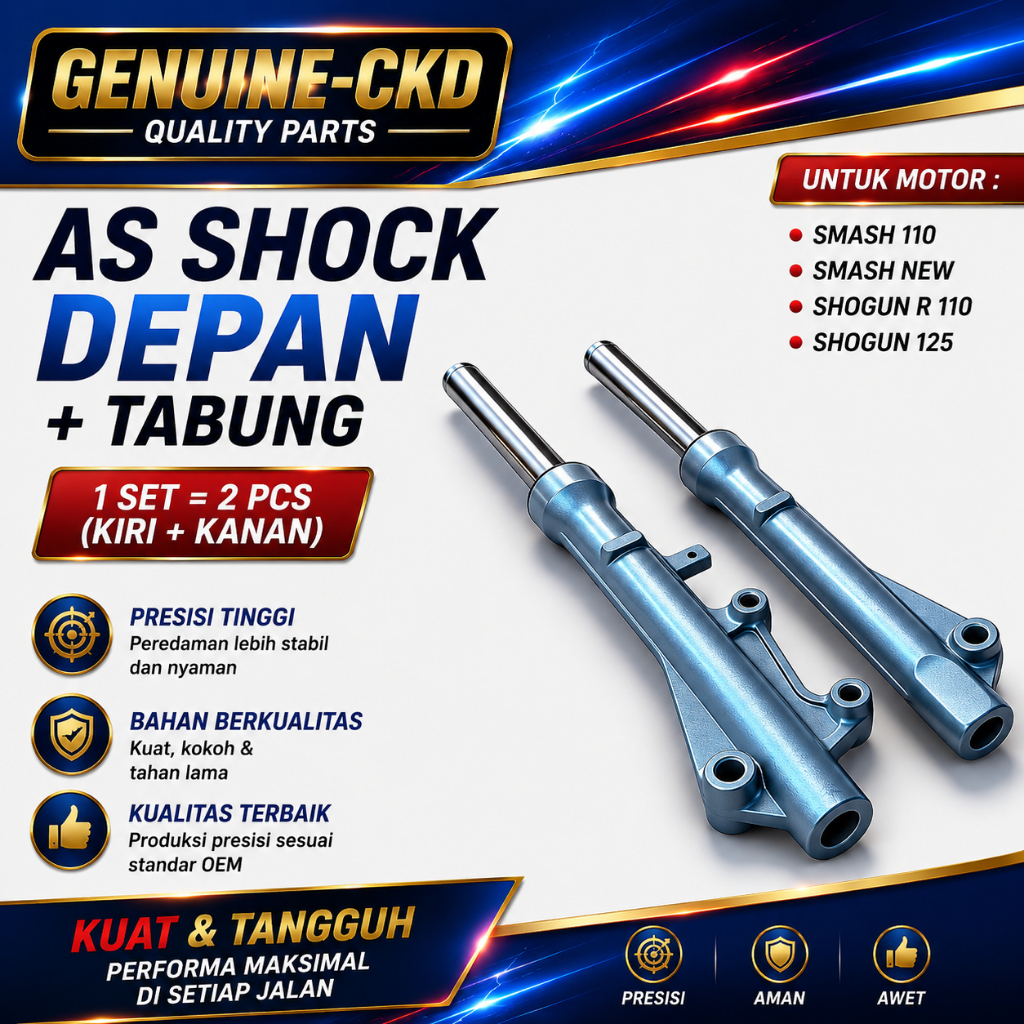 As Shock Shockbreaker Depan Plus Tabung Motor Suzuki Smash 110 /Shogun R 110 /Shogun 125 /Smash New