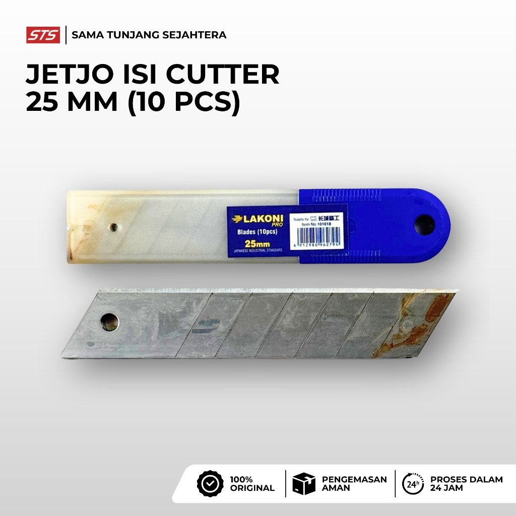 JETJO Isi Cutter 25 mm (Isi 10 Pcs) - Refill Isian Mata Pisau Cutter Besar Heavy Duty Extra Tajam