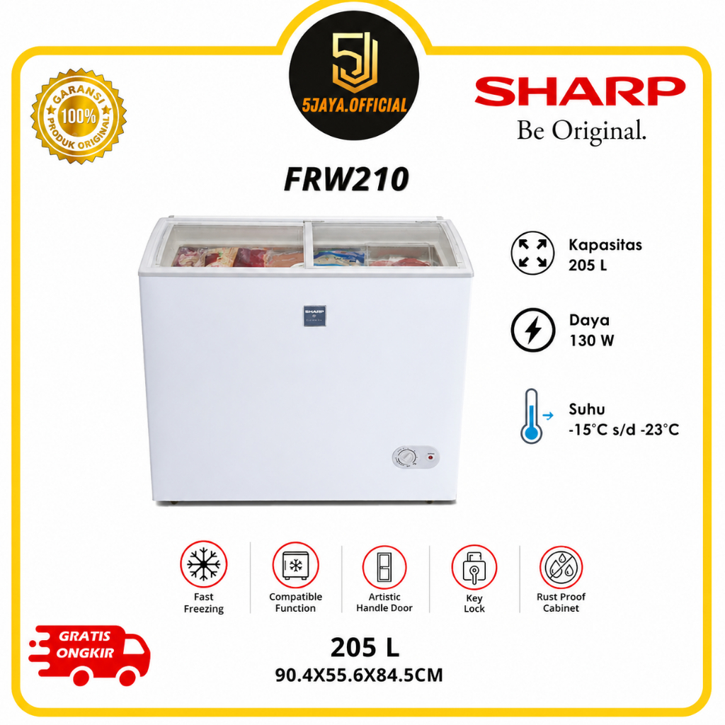 Chest Freezer Sharp Sliding Kaca - FRW210