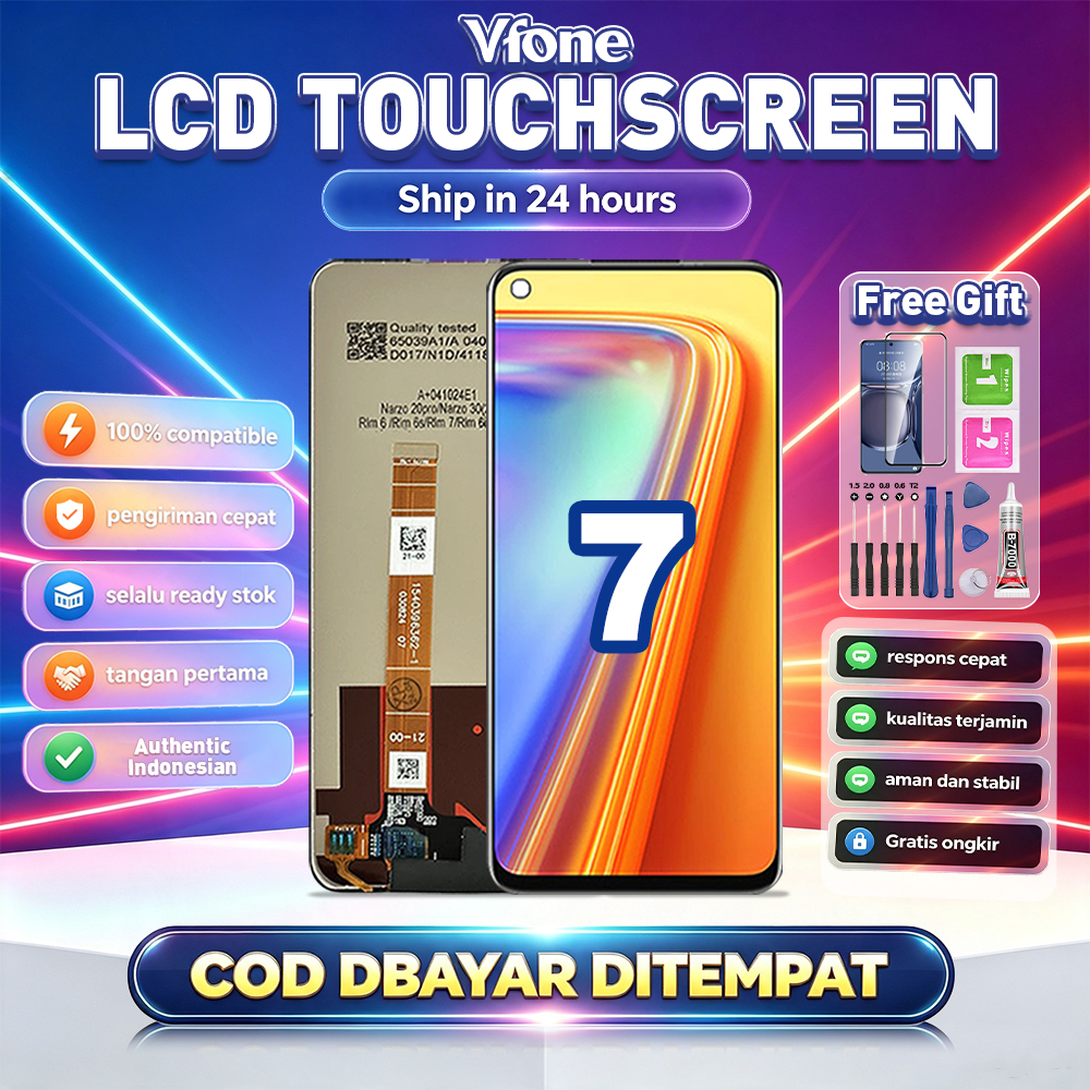 Vfone LCD FOR Realme 7 Touchscreen Fullset Replacement LCD Kompatibel Untuk Glass Touch Screen Digit