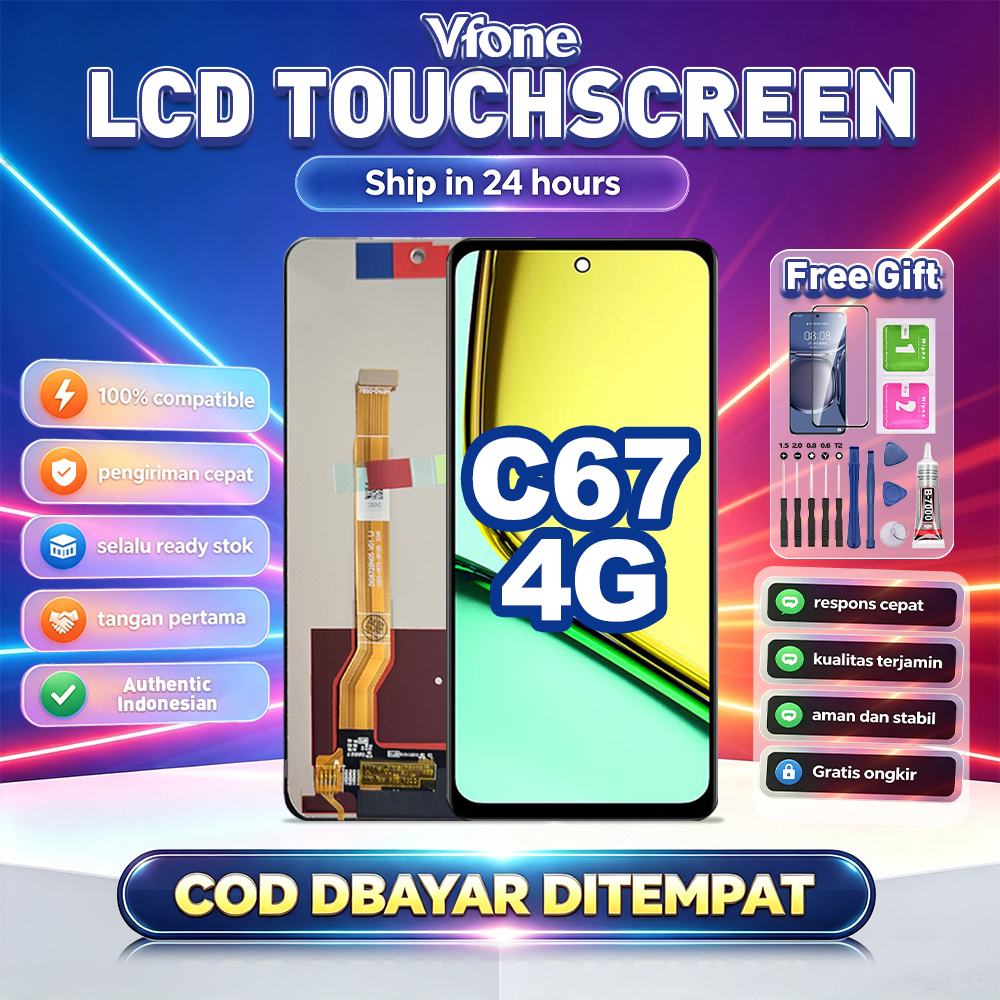 Vfone LCD FOR REALME C67 4G Touchscreen Fullset Replacement LCD Kompatibel Untuk Glass Touch Screen 
