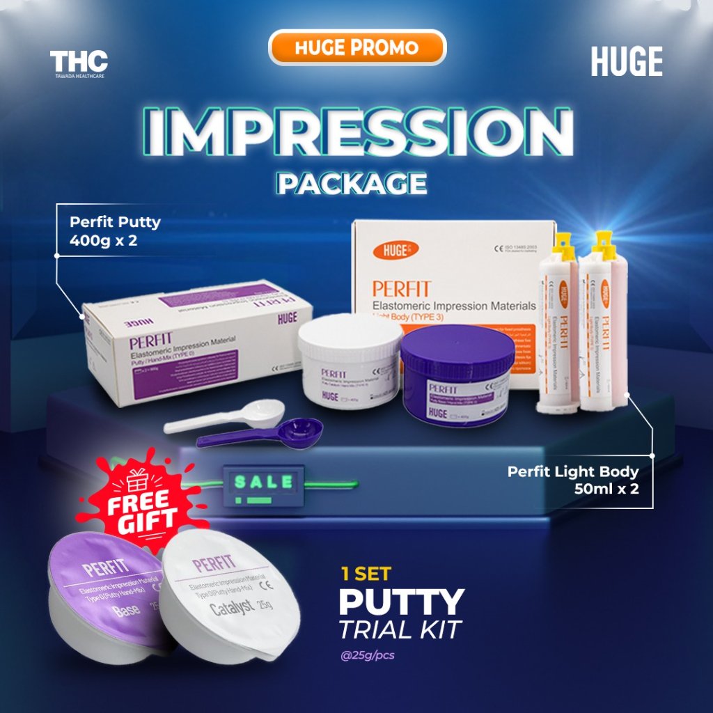 HUGE PERFIT IMPRESSION PACKAGE PUTTY + LIGHT BODY - BAHAN CETAK ELASTOMER