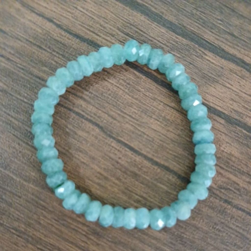 ReStone Beads Green Kyanite Roundel Faceted