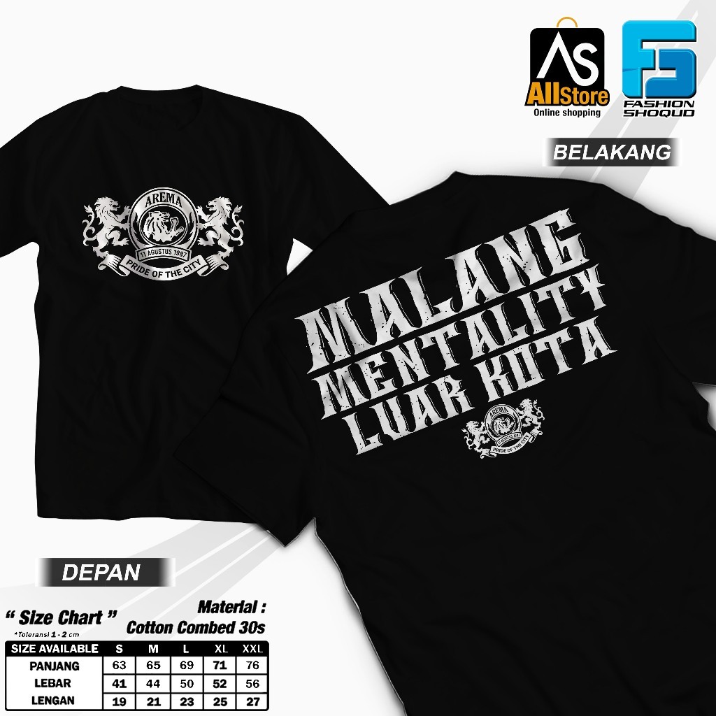 T-Shirt Malang Mentality premium quality cotton combed 30s unisex