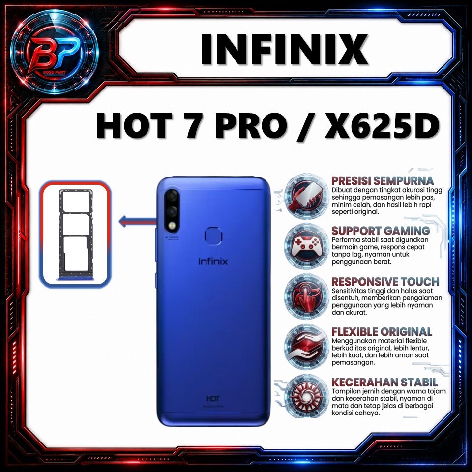 SIMLOCK / SIM HOLDER / SIMTRAY INFINIX HOT 7 PRO / X625D ORIGINAL COPOTAN