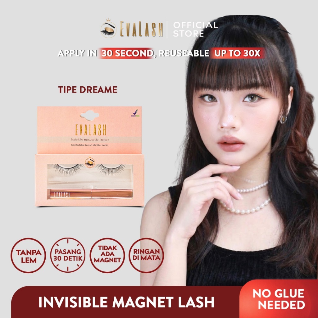EVALASH INVISIBLE MAGNETIC EYELASH - BULU MATA MAGNET INVISIBLE - BULU MATA PALSU MAGNET - INVILASH 