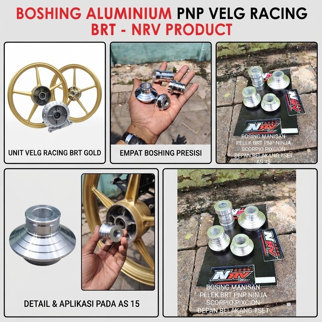 Bosing velg BRT boshing gearbox pelek BRT[ as 15 1set depan belakang C