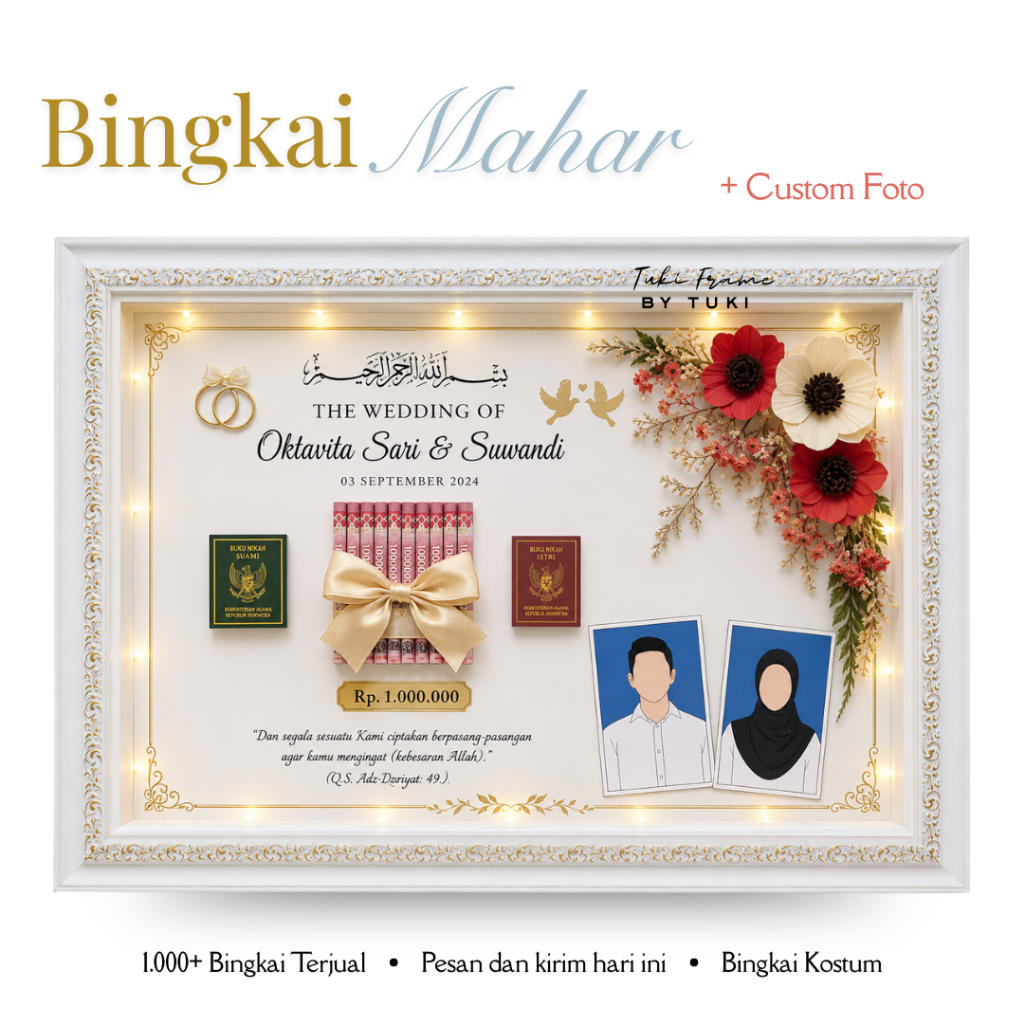 BINGKAI MAHAR 3D CUSTOM FOTO – FRAME 3D LIST GOLD RUSTIC