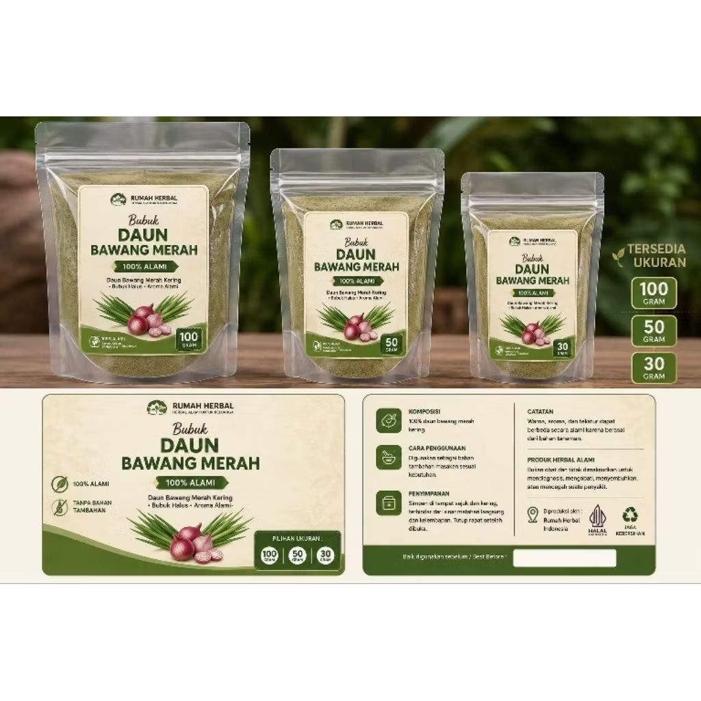 Bubuk Daun Bawang Kering 100% Alami – Bubuk Herbal & Bumbu Masakan