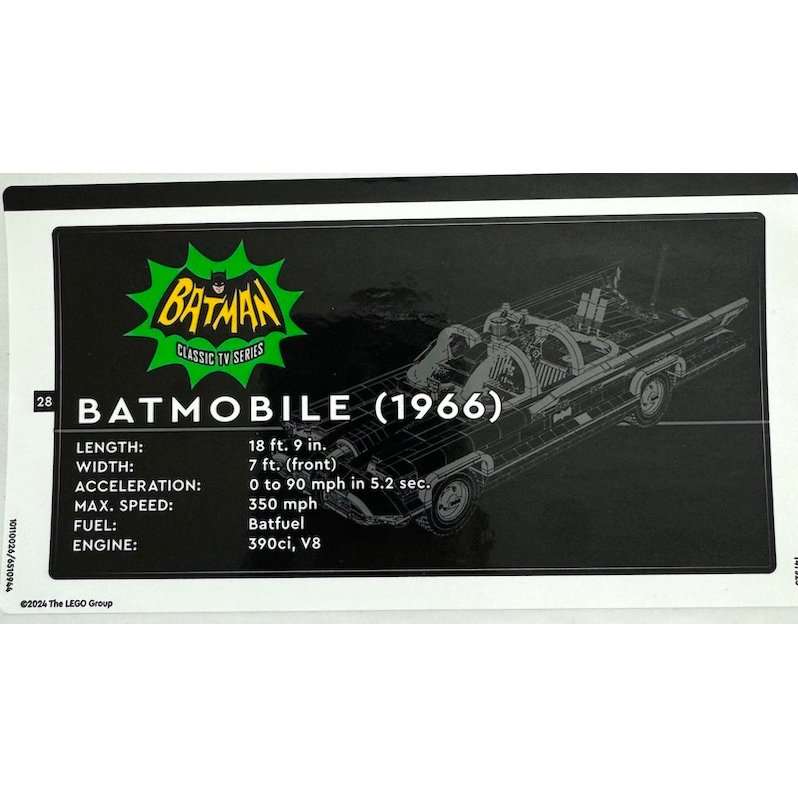 Lego Sticker Part 76328stk02 Sticker Sheet for Set 76328, Sheet 2 - (10110026/6510944)