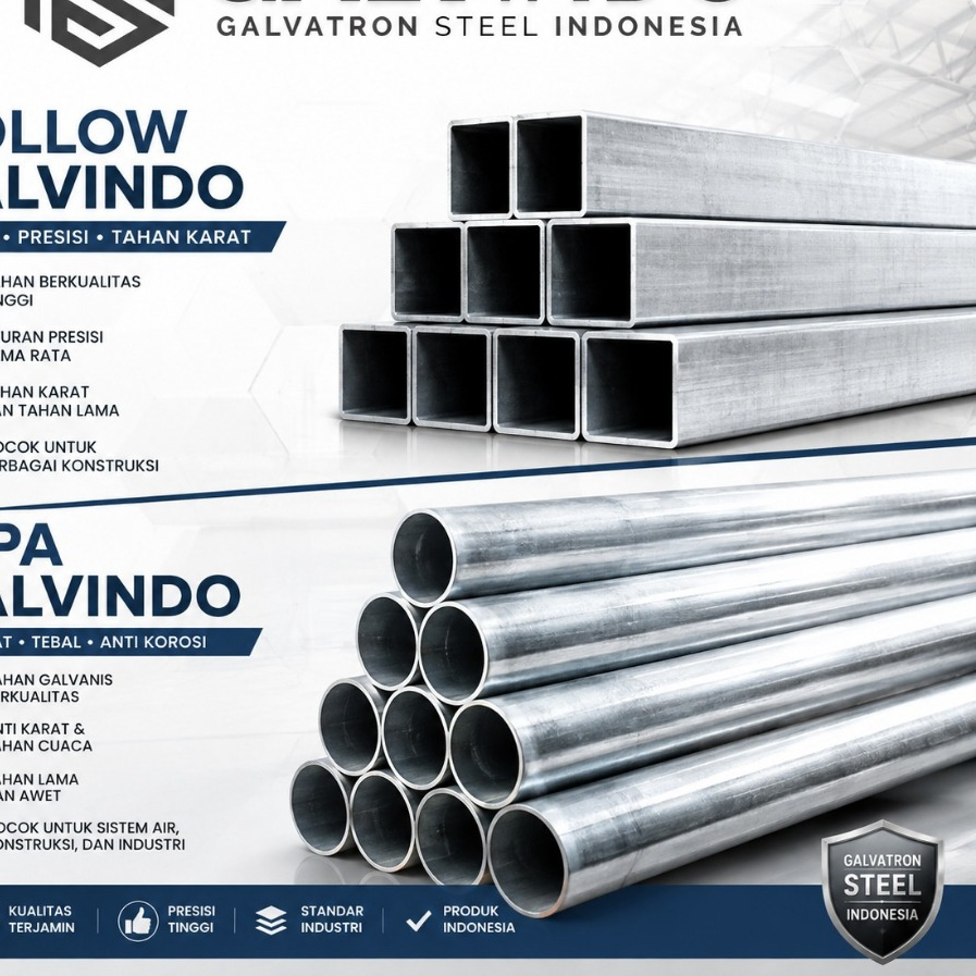 Hollow Galvanis / Kotak Galvanis / Besi Hollow Kilap GALVINDO (30x60)