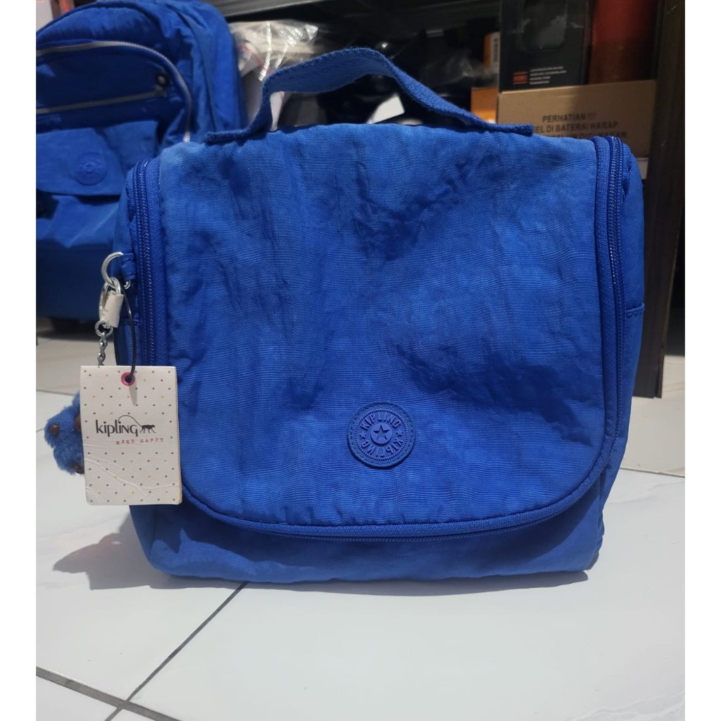 Preloved - Tas Lunch Bag Kipling Kichirou Blue Rasberry Snowcone 2nd Original
