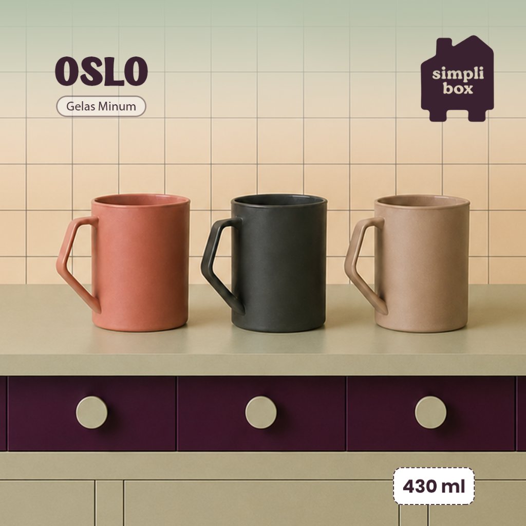 Oslo Mug Gelas Kopi Teh Tahan Panas Dingin Pegangan Warna Pastel - Oslo Mug UNICO