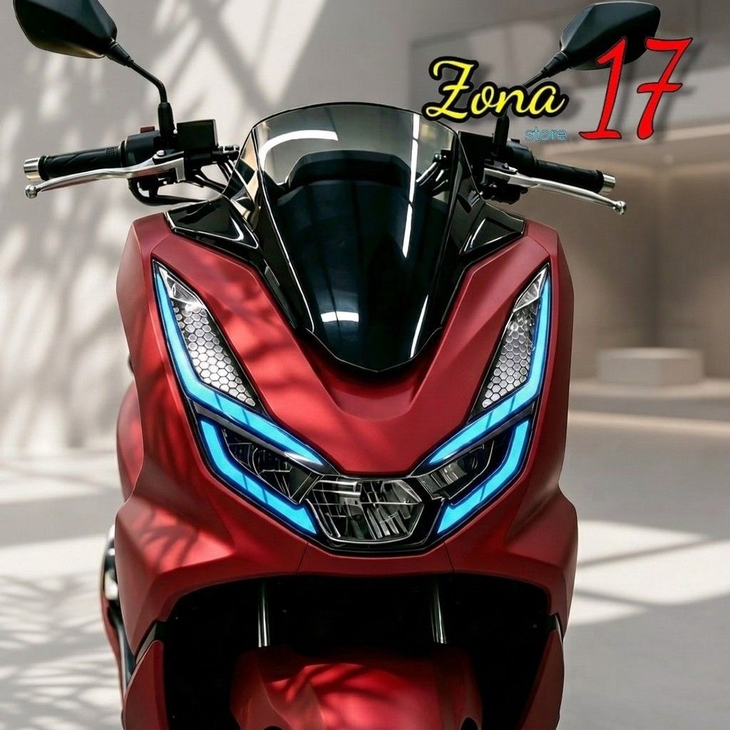 Sticker Lampu Alis PCX 160 2020-2024 Motif Jaring Laba-Laba | Cutting Lampu Depan PCX 160 | Decal Ak