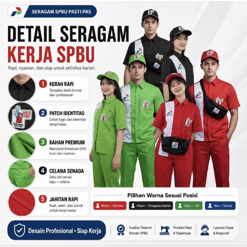 Seragam SPBU operator pengawas cleaning service