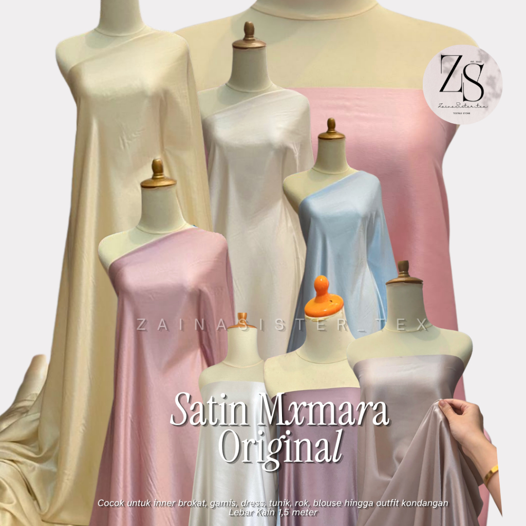 Kain Satin Maxmara Original Silk Lembut Premium (UNTUK KEBAYA/DRESS/TUNIK/SERAGAM BRIDESMAIDS/WISUDA