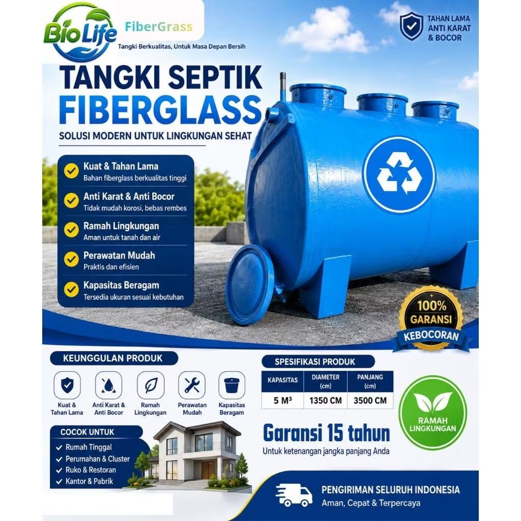 Septic Tank 5000 liter,Spiteng 5000 Liter, RAMAHLINGKUNGAN