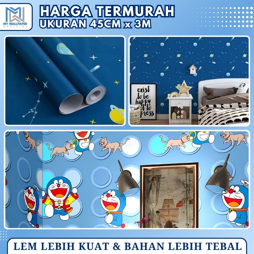 Wallpaper Dinding Doraemon Stiker Dinding Doraemon Walpaper Dinding Doraemon Dekorasi Aesthetic
