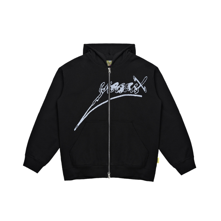 Vearst Double - Zip Hoodie Boxy Vanson Black - Heavyweight Cotton