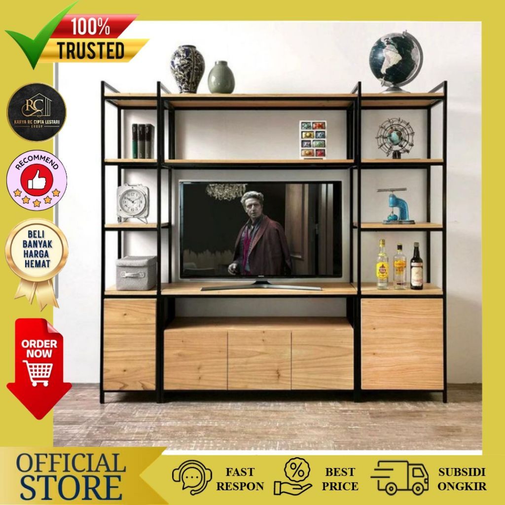 Bupet TV Rak TV Industrial Interior Rak Pajangan Tv