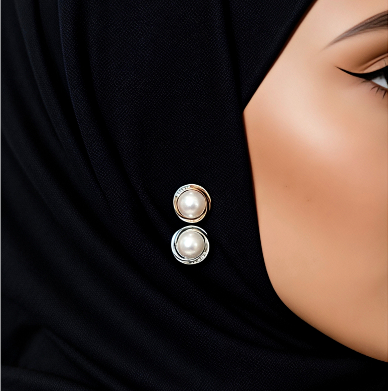 Anting Hijab Jepit Klip Giwang Tanpa Tindik Aksesoris Jilbab Kerudung Hijaber Permata Premium