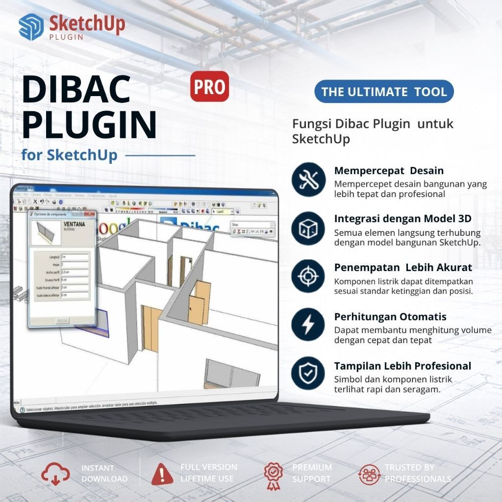 DIBAC PRO Plugin SketchUp – Plugin  Profesional Permanen