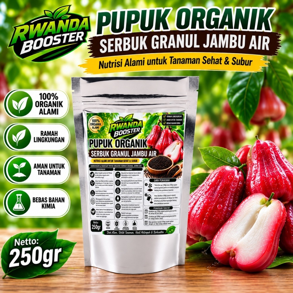 pupuk organik jambu air, pupuk jambu air, pupuk organik serbuk granul jambu air, pupuk granul jambu 