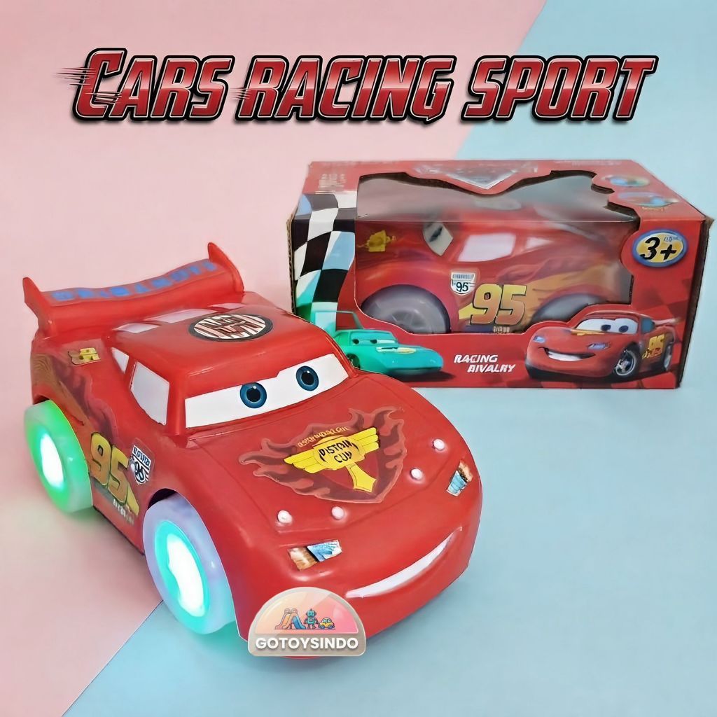 CARS 95 RODA LAMPU Mainan Anak Mobil Racing Sport Cars Bump And Go Ada Musik Dan Lampu