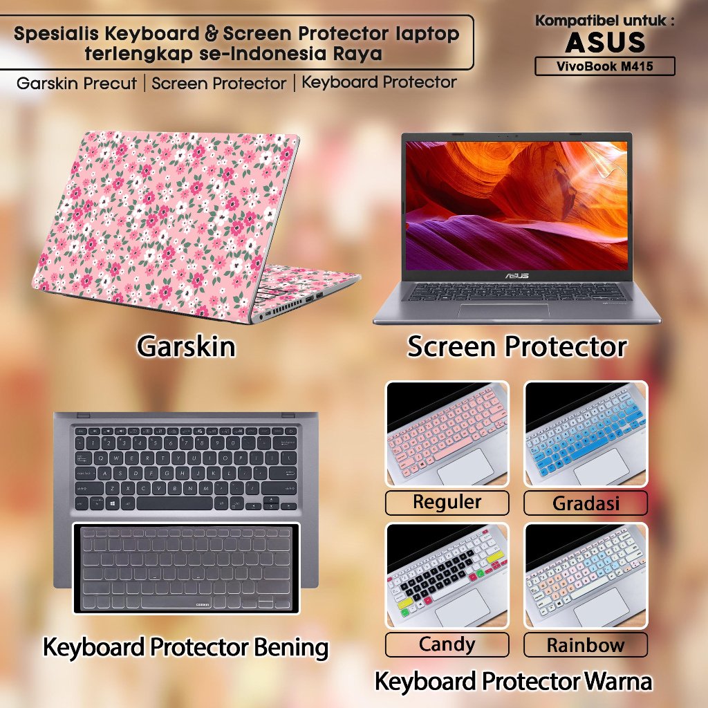 Screen Protector Anti Gores Cover Garskin Laptop Precut Custom Fit Kompatibel untuk Asus VivoBook 14