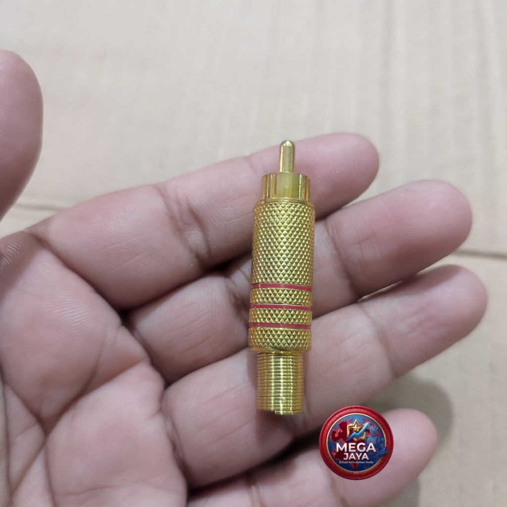 Konektor Jack RCA Emas Solder Male / Plug Jack Audio AV Gold Plated Bodi Logam Per Pelindung Kabel