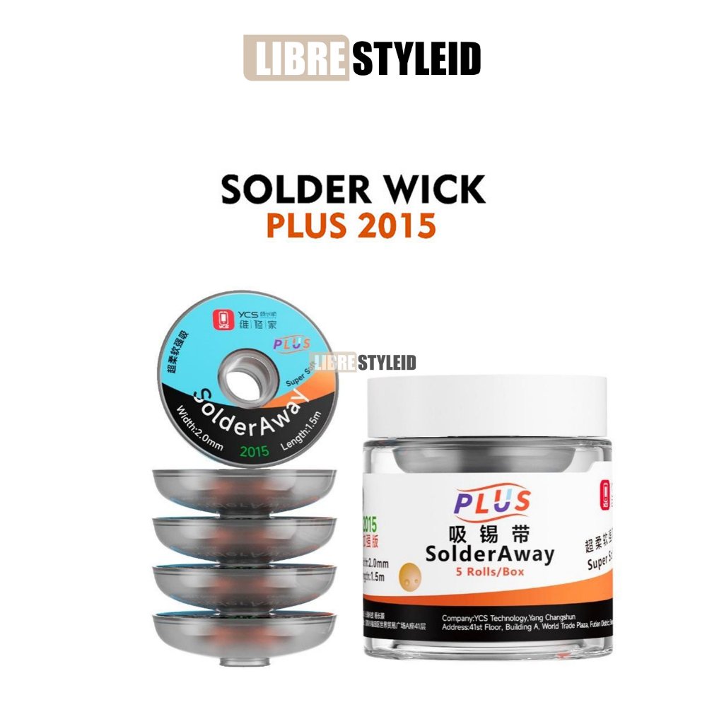 YCS SOLDER WICK 2.0MM PLUS 2015 ORIGINAL - PEMBERSIH TIMAH PCB HP LAPTOP ULTRA SOFT - KAWAT PEMBERSI