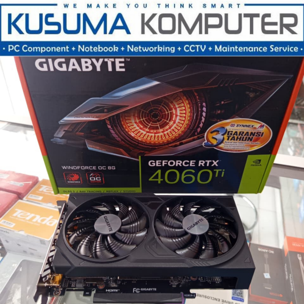 VGA Gigabyte RTX 4060Ti 8GB Dual Fan Bekas, Garansi 2028