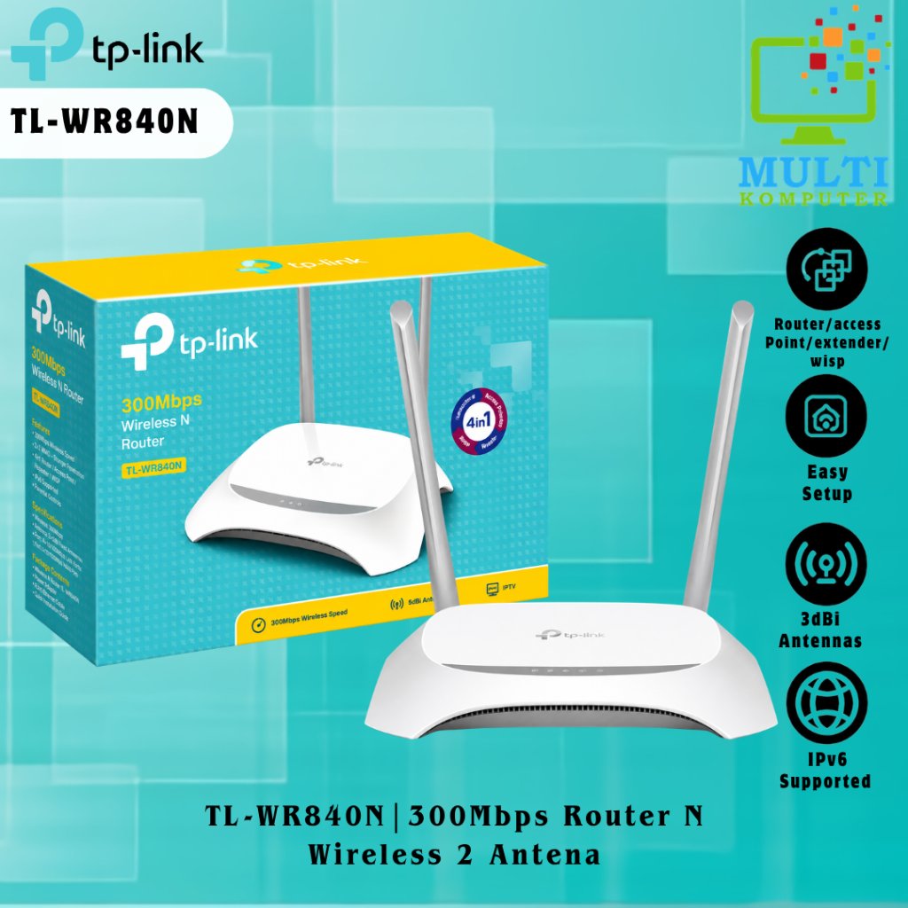 TP-LINK TL-WR 840N / TL-WR 820N 300Mbps Modem Router Wireless