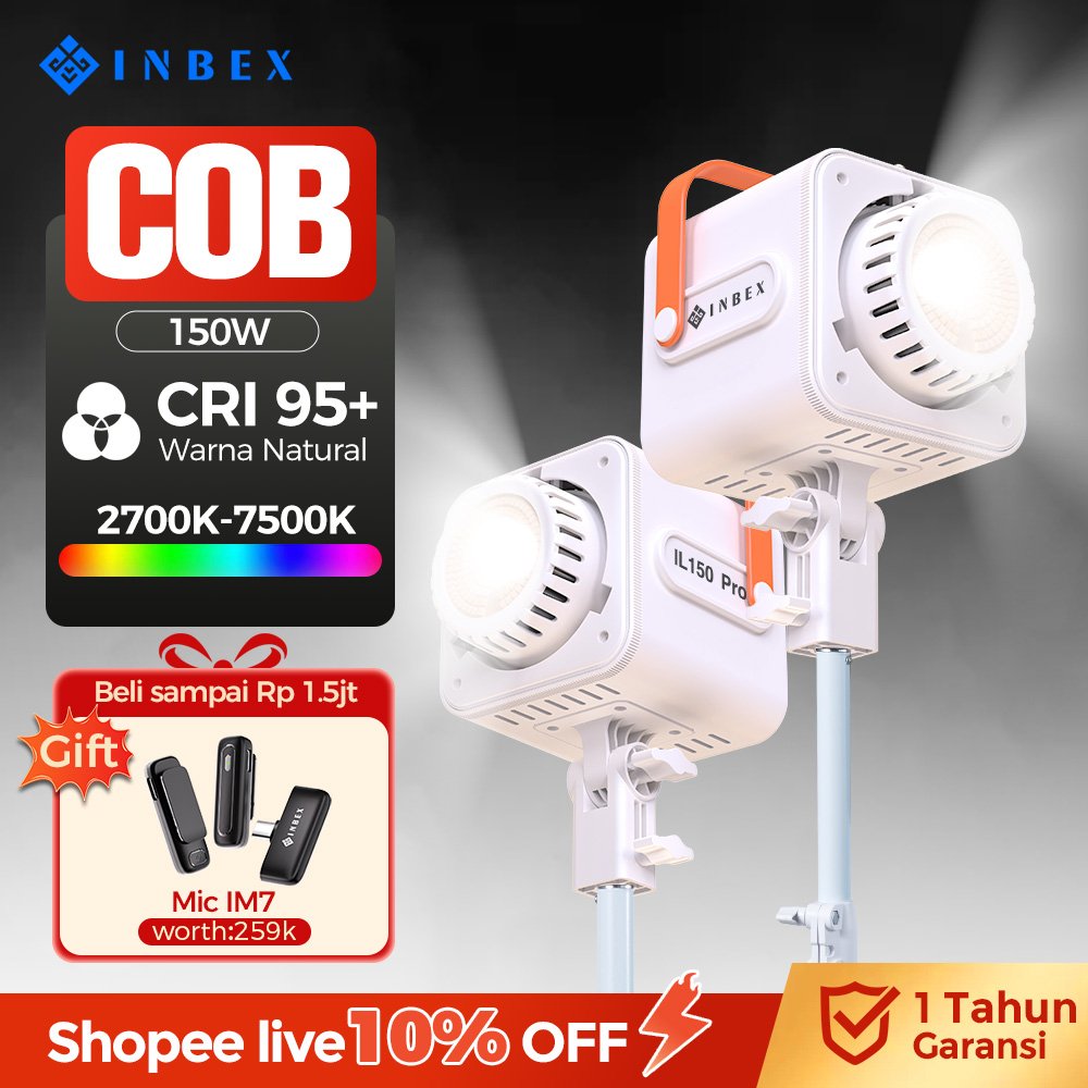 [k] INBEX IL150Pro Lighting Studio Kit  Lampu Konten Live Streaming Photography with CRI 95 dan suhu