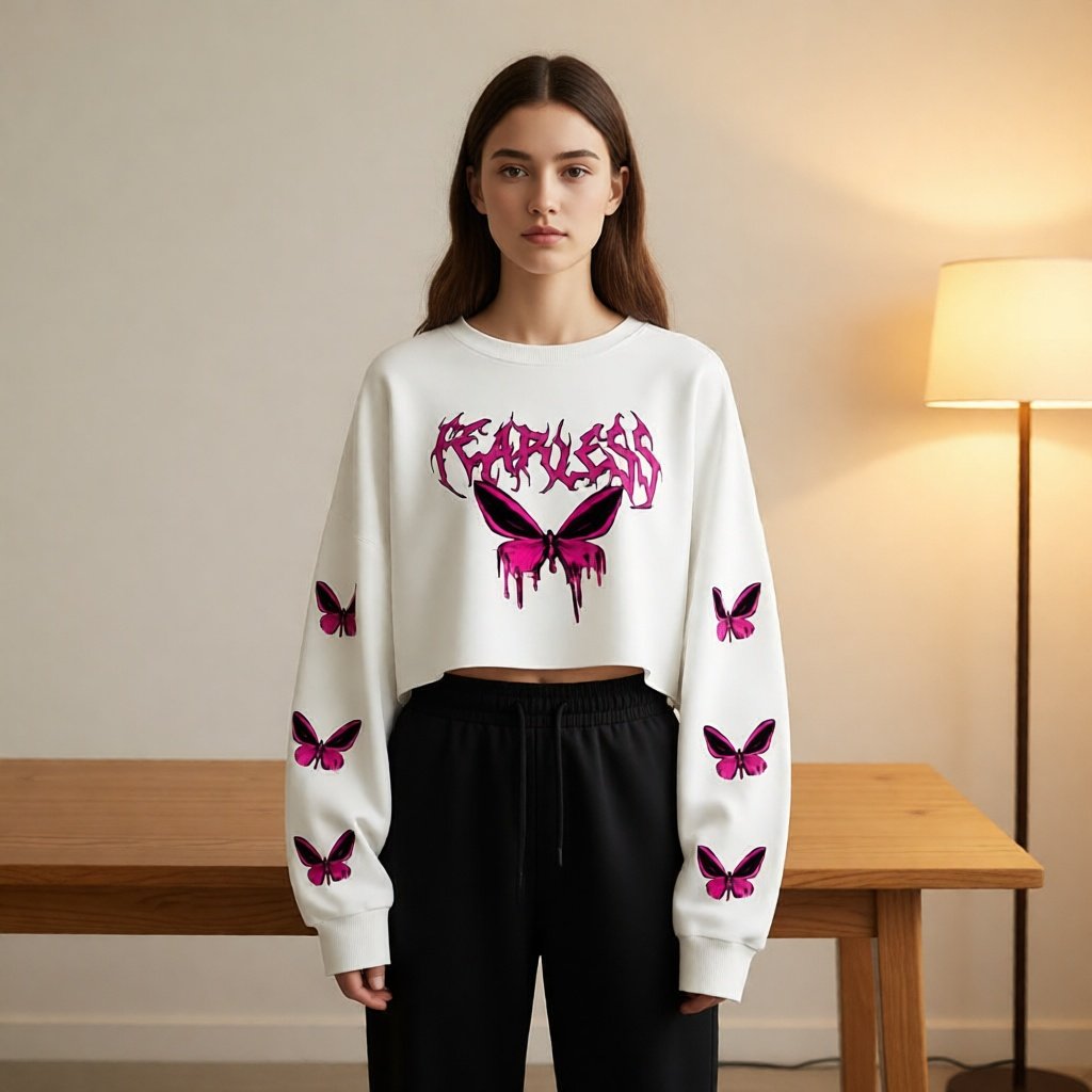 FEARLESS SWEATER CROP KOREAN STYLE TERBARU