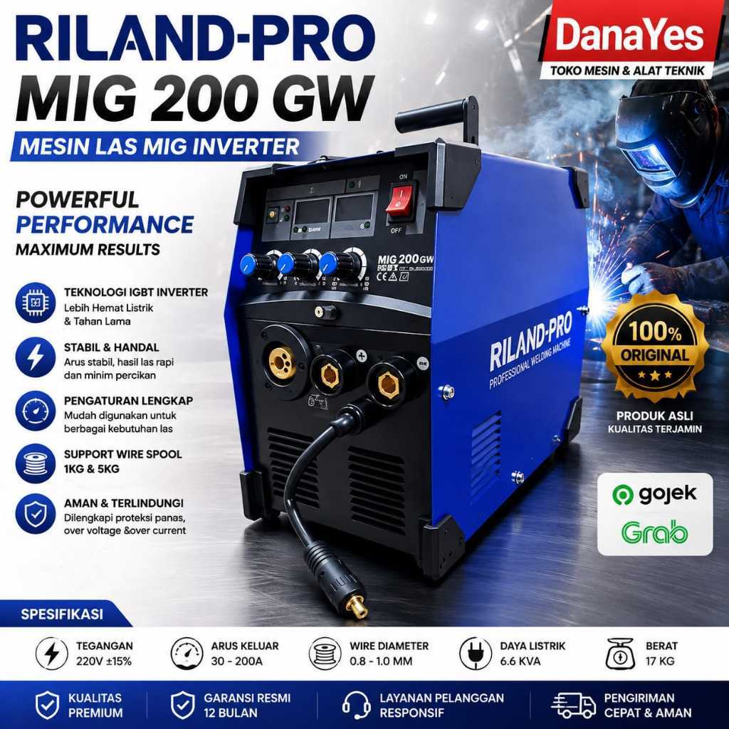 Riland Pro Welding Machine Mesin Las Heavy Light Industrial Industri MIG-180GD MIG180GDM MIG 180GDM 